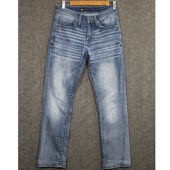 BKE Jake Straight Jeans Mens 29x29 Blue Lightwash Denim Classic Comfort Stretch - Picture 1 of 5